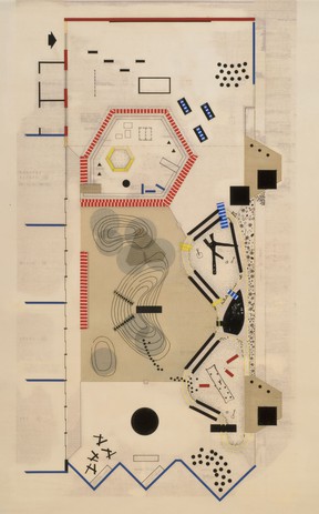 Plan paysager d’Oberlander pour l’aire de jeux du Centre créatif pour enfants à l’Expo 67.