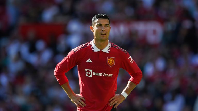 Cristiano Ronaldo de Manchester United lors du match amical de pré-saison à Old Trafford, Manchester. Date de la photo : dimanche 31 juillet 2022.